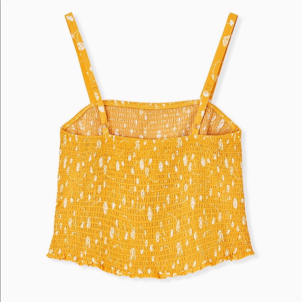 Yellow floral crop top